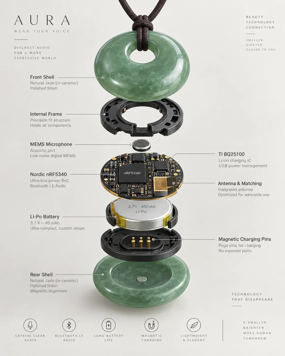 Concept render of the pendant components