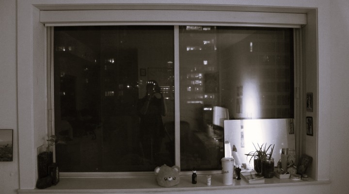 View through a camera window